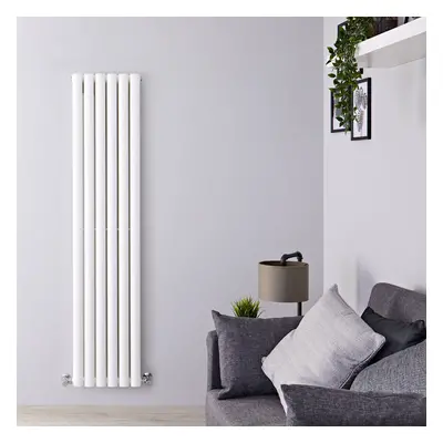 Radiateur Vertical Étroit - Eau Chaude - Acier Blanc - 1000W - Hudson reed