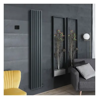 Radiateur vertical électrique design – 178,4 cm x 35,4 cm – Anthracite - Sans thermostat Wi-Fi -