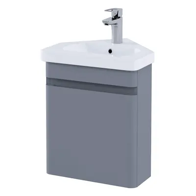 Meuble lave-mains d'angle suspendu gris - 45 cm - Plan vasque WC & Toilettes - Hudson Reed