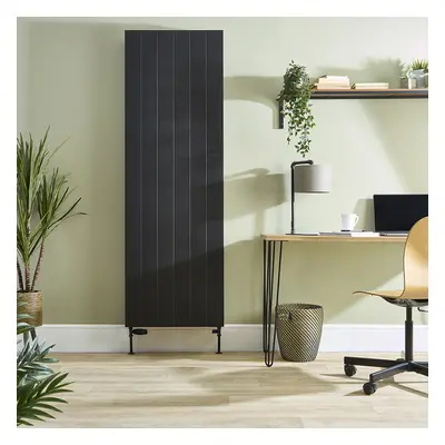 Radiateur Convecteur Vertical - Type 22 - Design double plat - 180 x 60 cm - 1600W - Acier noir 