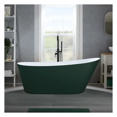 Baignoire îlot moderne – 150 x 75 cm - Vert - Trop-plein noir - Otterton - Hudson Reed