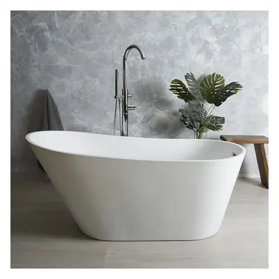 Baignoire Îlot 150 x 75 cm - Petite - Compact Design Moderne Blanc Ovale Sabot - Hudson Reed Ott