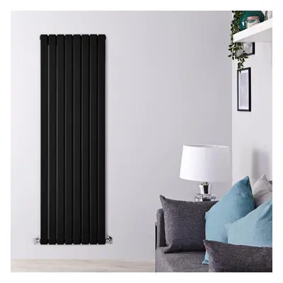 Grand Radiateur Noir Mat Vertical - 178 x 56cm 2000 Watts - Eau Chaude