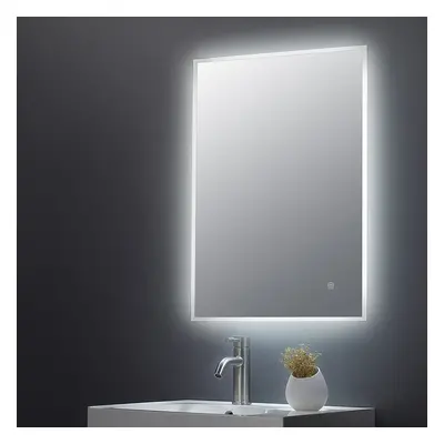 Miroir d'ambiance éclairé LED - Chauffant - 50 x 70 cm - 25W - Design carré - Gris - Hudson Reed