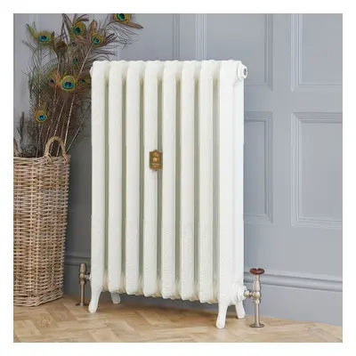 Radiateur fonte - H 51cm x L 35,1cm x P 22cm - Double rangs - Blanc porcelaine - Charlotte