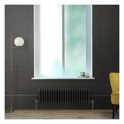 Radiateur style fonte horizontal – Double rangs – Gris (Carbon Grey) – 30 cm x 101 cm  - 700 W -