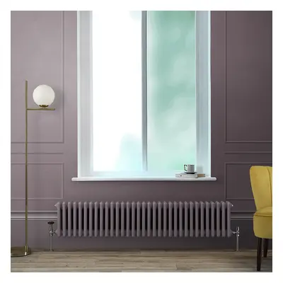 Radiateur style fonte horizontal – Double rangs – Violet – 30 cm x 150,5 cm - 1050 W - Rétro - E