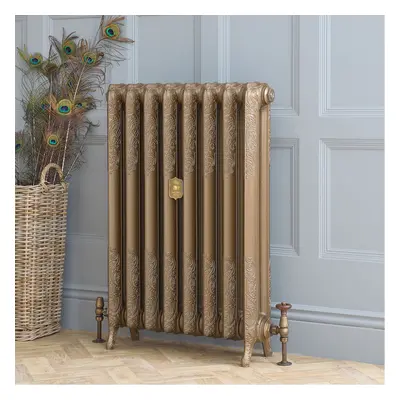 Radiateur fonte - H 51cm x L 35,1cm x P 22cm - Double rangs - Or baroque - Charlotte