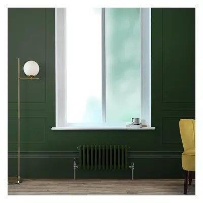 Radiateur style fonte horizontal – Double rang – 30 cm x 60,5 cm – Vert - 414 W - Rétro - Eau - 