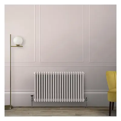 Radiateur style fonte horizontal – Double rangs – Rose – 60 cm x 101 cm - 1249 W - Rétro - Eau -