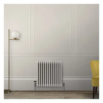 Radiateur style fonte horizontal – Double rangs – Blanc crème – 60 cm x 60,5 cm - 738 W - Rétro 