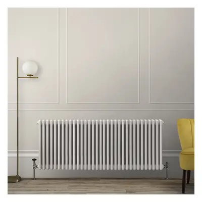 Radiateur style fonte horizontal – Double rangs – Blanc crème – 60 cm x 150,5 cm - 1873 W - Rétr