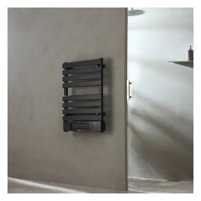 Sèche Serviette Soufflant - 79 x 55 cm - Électrique - 1800W - Anthracite - Salle de Bains - Ecos