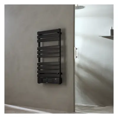 Sèche Serviette Soufflant - 100 x 55 cm - Électrique - 2000W - Noir - Radiateur Salle de Bains -