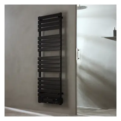 Sèche Serviette Soufflant - 163 x 55 cm - Électrique - 2200W - Noir - Radiateur Salle de Bains -