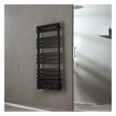 Sèche Serviette Soufflant - 125 x 55 cm - Électrique - 2100W - Noir - Salle de Bains - Ecoso par