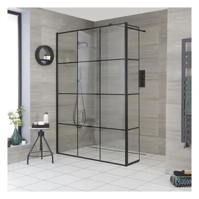 Paroi de douche verrière – 195 x 120 cm - Avec paroi de retour - Design réversible - Barq - Huds