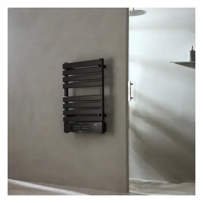 Sèche Serviette Soufflant - 79 x 55 cm - Électrique - 1800W - Noir - Salle de Bains - Ecoso par 