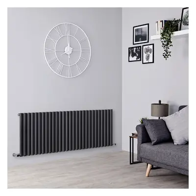 Grand radiateur design - 60 x 165 cm - Horizontal - Anthracite - Acier eau chaude - 1500W - Huds