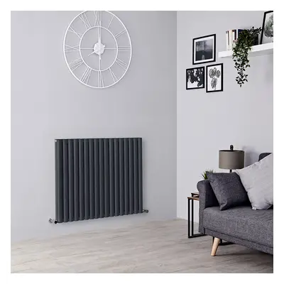 Radiateur design horizontal - 80 x 100 cm - 1900W - Acier - Chauffage Central - Anthracite - Dou