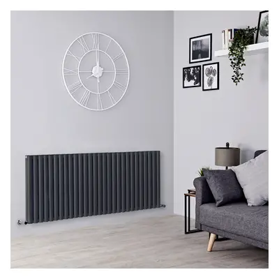 Grand radiateur design - 60 x 165 cm - Horizontal - Anthracite - Acier eau chaude - 2200W - Doub