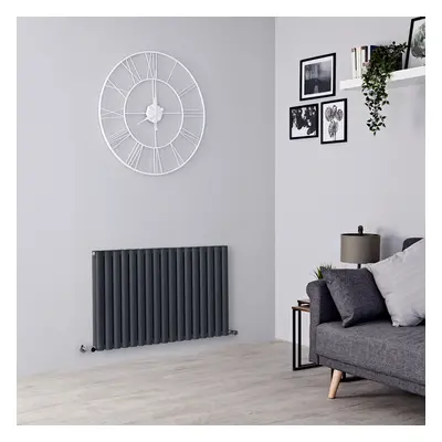 Radiateur design horizontal - Anthracite - 60 cm x 100 cm - Panneau double - 1300W - Eau - Vital