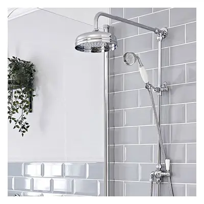 Barre de Douche & Douchette Style Rétro Vintage Laiton Massif Chromé - Colonne sans robinetterie