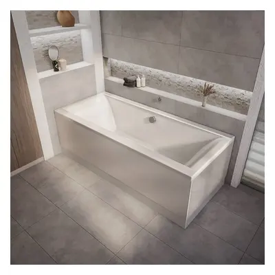 Baignoire rectangulaire double dos moderne - 170 x 75 cm - Tablier frontal - Sandford - Hudson R