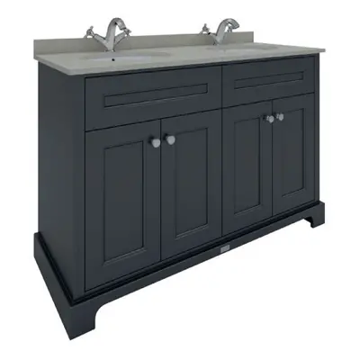 Meuble Lavabo avec Double Vasque – Plan Gris – 120 cm – RAK Washington x Hudson Reed