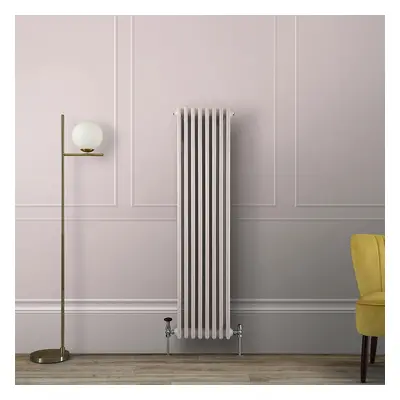 Radiateur style fonte vertical – 150 cm x 38 cm – Double rang – Rose - Eau chaude - Rétro Indust