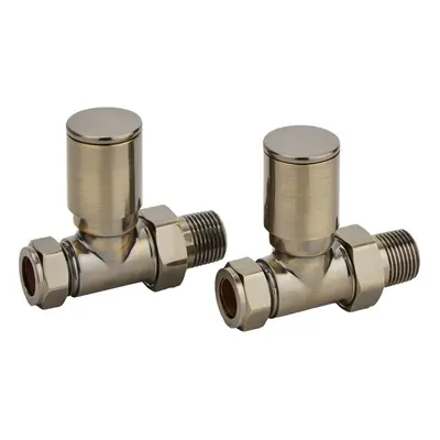 Robinets de radiateur droits - Raccord 15mm Cuivre - Or foncé - Hudson Reed