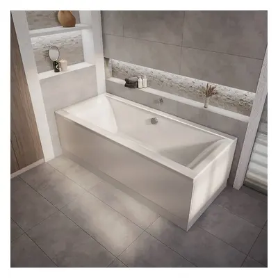 Baignoire rectangulaire double dos moderne - 170 x 75 cm - Tablier frontal & latéral - Sandford 