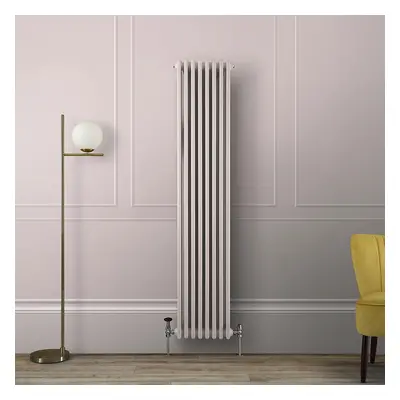 Radiateur style fonte vertical – 180 cm x 38 cm – Double rang – Rose - Eau chaude - Rétro Indust