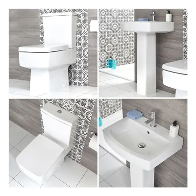 Ensemble WC - Pack WC Moderne & Lavabo sur Colonne - Hudson Reed