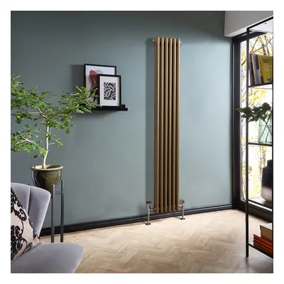 Radiateur style fonte vertical – 180 cm x 29 cm – Double rang – Bronze métallique - 934 W - Rétr