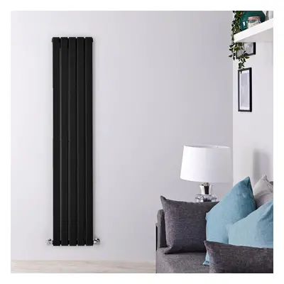 Radiateur Vertical Design Noir Mat Fin - 178 x 35cm 1200W - Eau Chaude