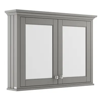 Armoire avec miroir - Doubles portes - Rétro - Gris - 105 x 75 cm - Hudson Reed