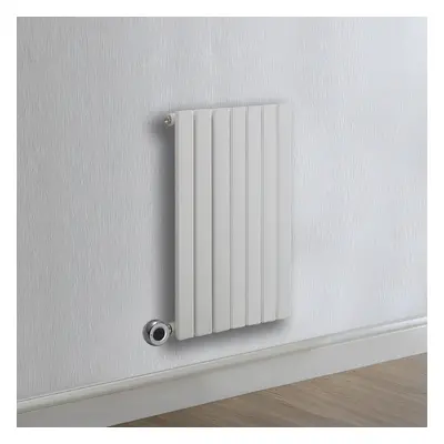 Radiateur design électrique horizontal – Blanc – 63,5 x 41,3 cm – Avec thermostat wifi chromé – 