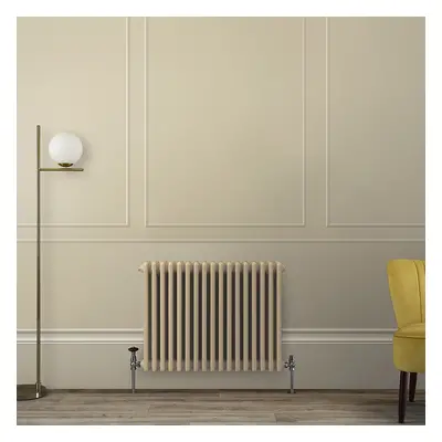 Radiateur style fonte horizontal – Double rangs – Brun Beige – 60 cm x 78,5 cm - 965 W - Rétro -