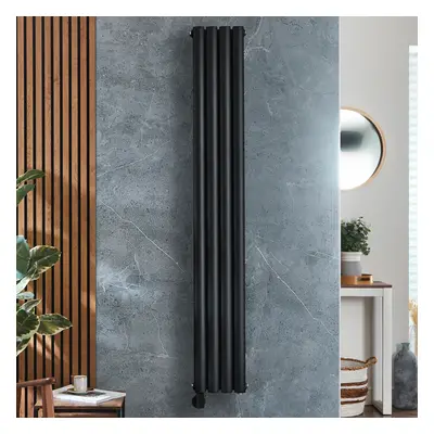 Radiateur design électrique vertical – Noir – 178 x 23,6 cm – Sans thermostat - 2 rang – Câblé &