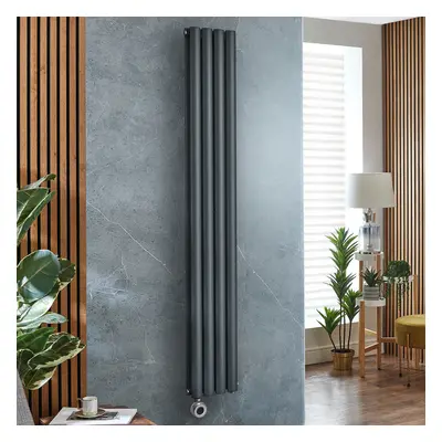 Radiateur électrique vertical - 160 x 23,6 cm - Chauffage Économique WiFi Connecté - Anthracite 