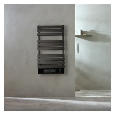 Sèche Serviette Soufflant - 100 x 55 cm - Électrique - 2000W - Noir - Radiateur Salle de Bains -