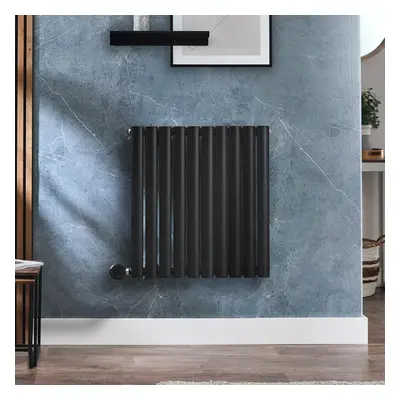 Radiateur design électrique horizontal – Noir – 63,5 x 59 cm - Avec thermostat wifi intégré - Câ