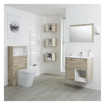 Meuble Lavabo 46.5x61cm & Pack WC Hoxton Chêne Clair - Sans option LED