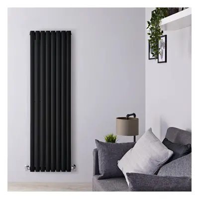 Radiateur Design Vertical Noir Mat - 160 x 47cm 1638 Watts - Acier Eau