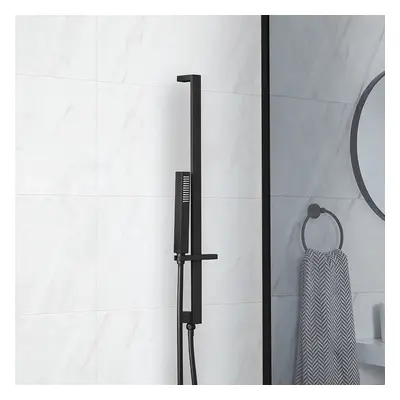 Kit Douchette sur Rampe et Raccord Coudé – Design Moderne - Noir - Preto