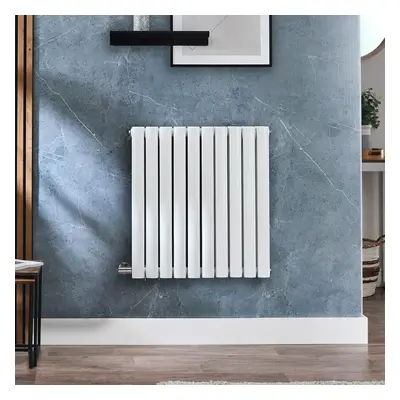 Radiateur design électrique horizontal – Blanc – 63,5 cm x 59 cm - Avec thermostat extrene - Câb