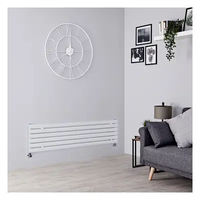 Radiateur Design Horizontal Blanc – 35,4 x 140cm – Hudson Reed Vitality