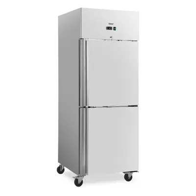 Réfrigérateur professionnel - 485 l - inox - 2 Portes - 4 Roulettes - verrouillable - Royal Cate