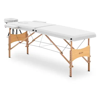 Table de massage pliante - extra large (70 cm) - appui-tête et repose-pieds inclinable - bois de